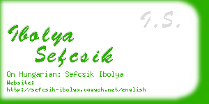 ibolya sefcsik business card